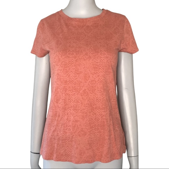 ATHLETA Daily Snake Tee 100% Cotton Etruscan Red Orange Size XS Style# 530842 - Picture 5 of 14